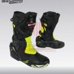 Giemoto racing leather riding mototbike boots flouroscent yellow