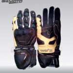 Kangaroo Skin Giemoto motorbike motorcycle racing leather armoured gloves
