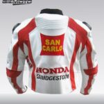 San carlos honda motorbike motorcycle racing leather jacket back