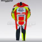 Valentino rossi the doctor motorbike racing red flouroscent suit back