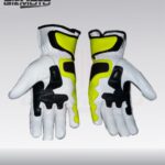 valentino rossi multicolor motorbike racing leather gloves back