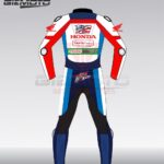 nicky hayden honda motorbike racing protective armoured perforated leather suit back