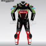 tom sykes kawasaki ninja motorbike racing protective perforated leather suit